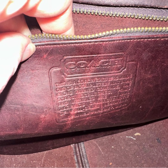 Vintage Burgundy Leather Coach Bag - Picture 5 of 7